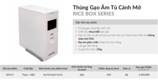 Thùng gạo âm tủ GrandX XR.P17 - 5