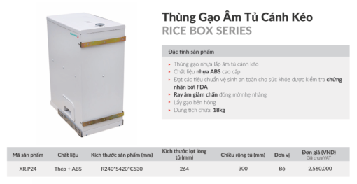 Thùng gạo âm tủ GrandX XR.P24 - 5