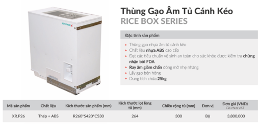 Thùng gạo âm tủ GrandX XR.P26 - 5