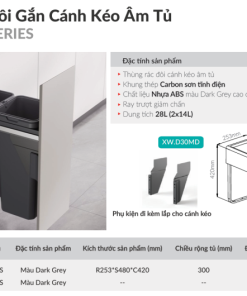 Thùng rác đôi GrandX XW.D30MD - 7