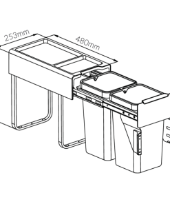 Thùng rác đôi GrandX XW.D30MD - 9