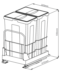 Thùng rác đôi GrandX XW.D40M - 9