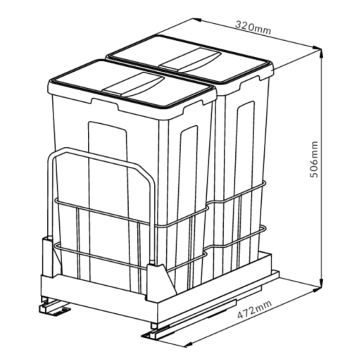 Thùng rác đôi GrandX XW.D40M - 3