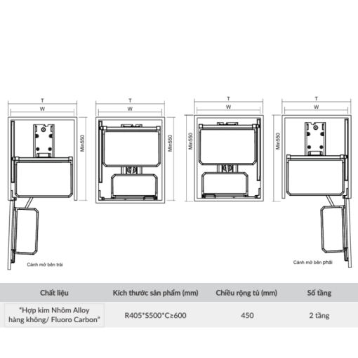 Tủ đồ khô cánh mở GrandX XPR.2450T - 3