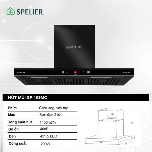 MÁY HÚT MÙI CHỮ T SPELIER SP 109MC-70CM - 5