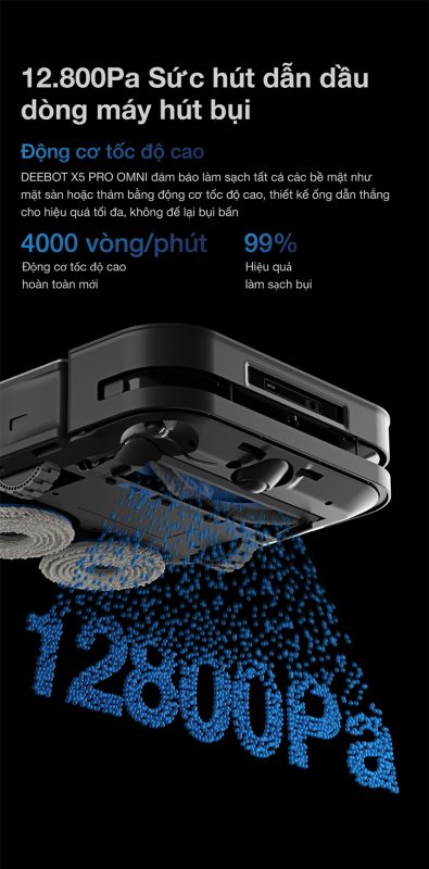 ROBOT HÚT BỤI LAU NHÀ ECOVACS DEEBOT X5 PRO OMNI - 113 ROBOT HÚT BỤI LAU NHÀ ECOVACS DEEBOT X5 PRO OMNI
