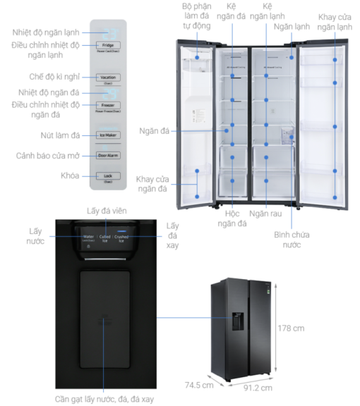 TỦ LẠNH SAMSUNG INVERTER SIDE BY SIDE RS64R5301B4/SV