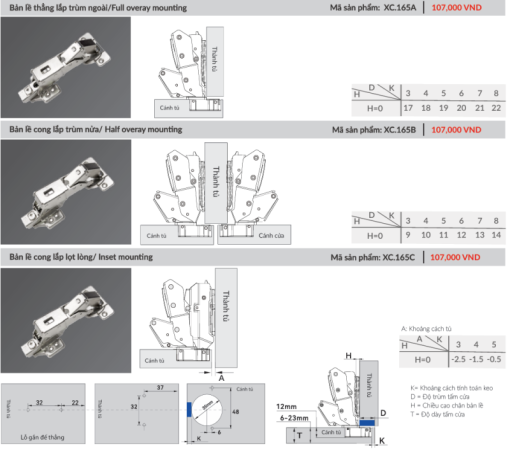 Bản lề 165 độ GrandX XC.165B - 5