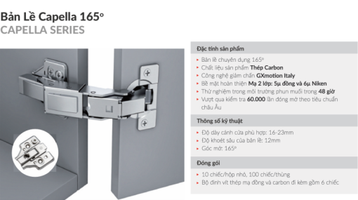 Bản lề 165 độ GrandX XC.165C - 3