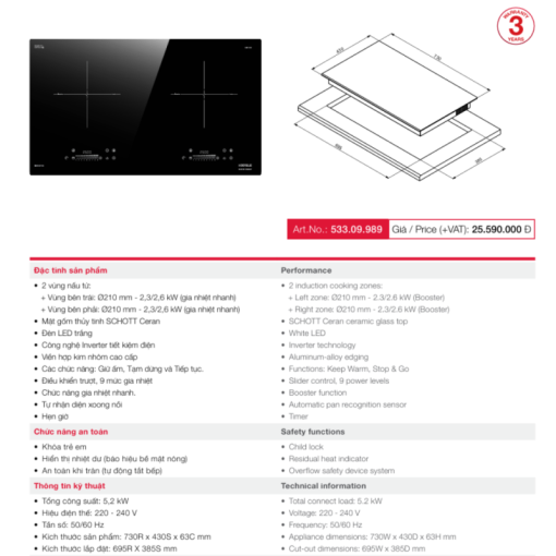 Bếp từ Hafele HC-I7326B 533.09.989 - 5