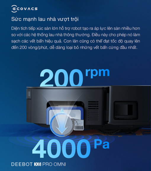 ROBOT HÚT BỤI LAU NHÀ ECOVACS DEEBOT X8 PRO OMNI - 9
