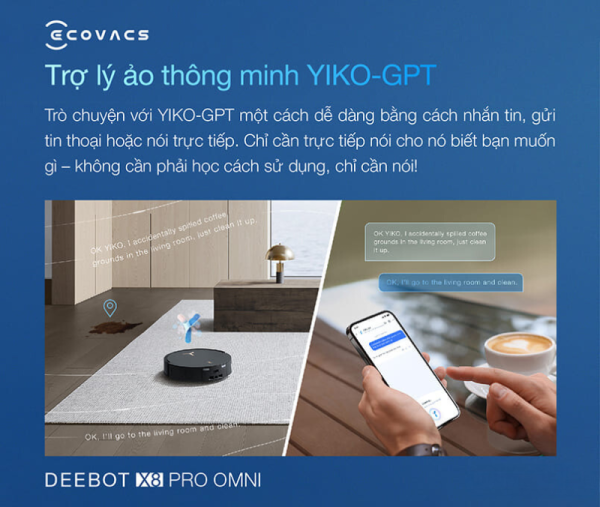 ROBOT HÚT BỤI LAU NHÀ ECOVACS DEEBOT X8 PRO OMNI - 29