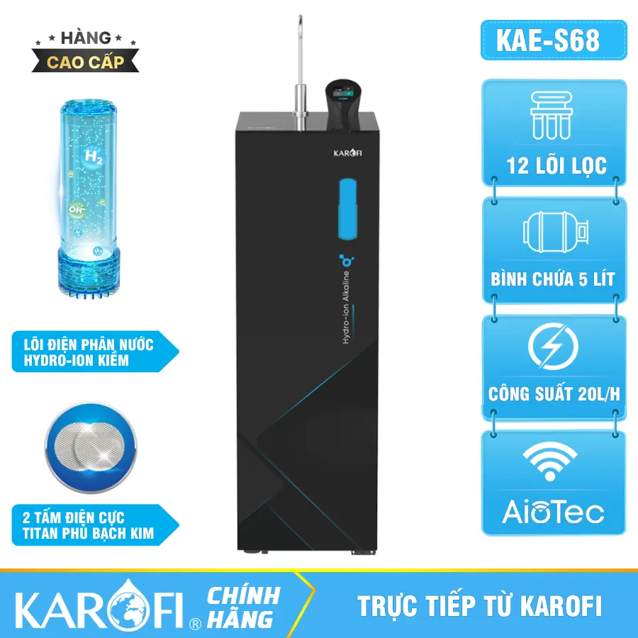 Máy lọc nước Karofi KAE-S68 Hydro-ion kiềm - 39 Máy lọc nước Karofi KAE-S68 Hydro-ion kiềm