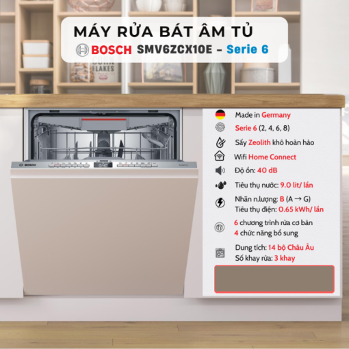 Máy rửa bát Bosch SMV6ZCX10E Serie 6 - 7
