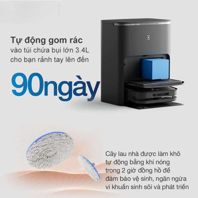 ROBOT HÚT BỤI LAU NHÀ ECOVACS DEEBOT X5 PRO OMNI - 122 ROBOT HÚT BỤI LAU NHÀ ECOVACS DEEBOT X5 PRO OMNI