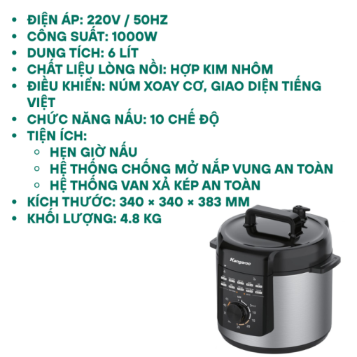 Nồi áp suất Kangaroo KGPC6M2 - 3