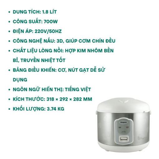 Nồi cơm điện Kangaroo KGRC29D - 3