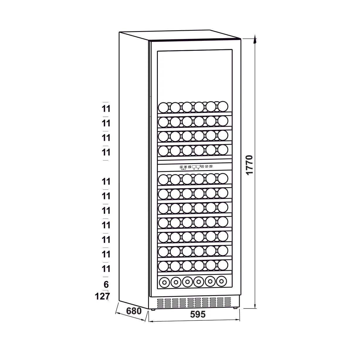 Tủ rượu âm tủ Hafele HW-C415FB 533.17.021 - 31 Tủ rượu âm tủ Hafele HW-C415FB 533.17.021