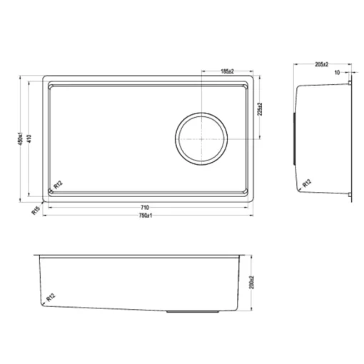 Chậu rửa bát KLUGER KY7545SL-S75 Plus