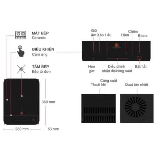 BẾP TỪ ĐƠN HAWONKOO CEH-107-BA (KÈM NỒI) - 3