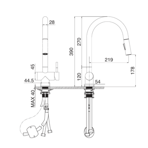 Vòi rửa bát KLUGER KLF0008SS - 9