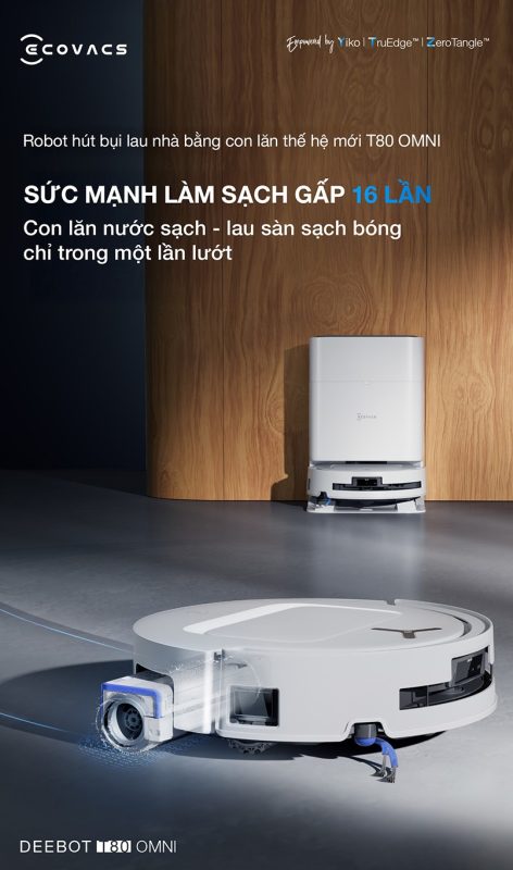 ROBOT HÚT BỤI LAU NHÀ ECOVACS DEEBOT T80 OMNI - 139 ROBOT HÚT BỤI LAU NHÀ ECOVACS DEEBOT T80 OMNI