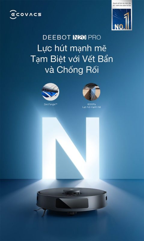 ROBOT HÚT BỤI LAU NHÀ ECOVACS DEEBOT N20 PRO - 86 ROBOT HÚT BỤI LAU NHÀ ECOVACS DEEBOT N20 PRO