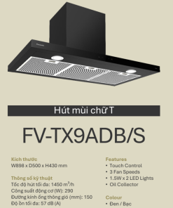 Máy hút mùi Panasonic FV-TX9ADB/S màu đen - 9