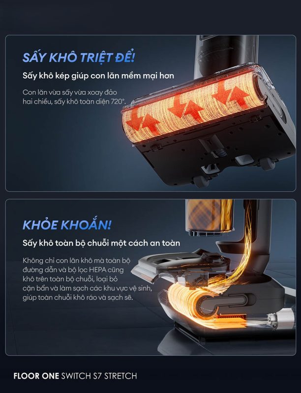 MÁY HÚT BỤI LAU NHÀ TINECO FLOOR ONE SWITCH S7 STRETCH - 96 MÁY HÚT BỤI LAU NHÀ TINECO FLOOR ONE SWITCH S7 STRETCH