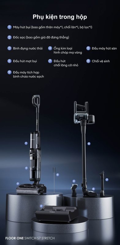 MÁY HÚT BỤI LAU NHÀ TINECO FLOOR ONE SWITCH S7 STRETCH - 108 MÁY HÚT BỤI LAU NHÀ TINECO FLOOR ONE SWITCH S7 STRETCH