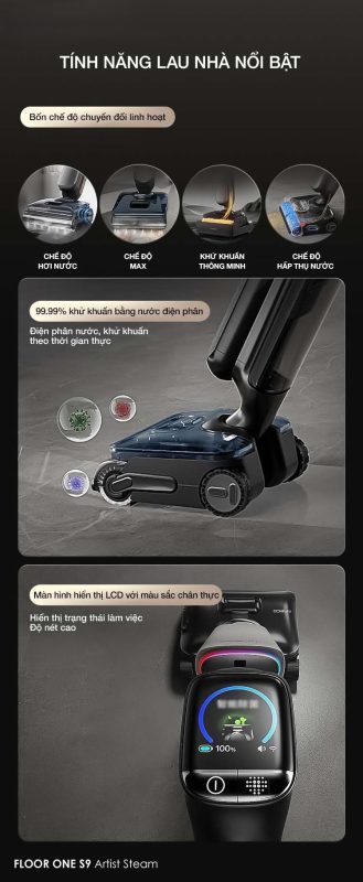 MÁY HÚT BỤI LAU NHÀ TINECO FLOOR ONE S9 ARTIST STEAM - 93 MÁY HÚT BỤI LAU NHÀ TINECO FLOOR ONE S9 ARTIST STEAM