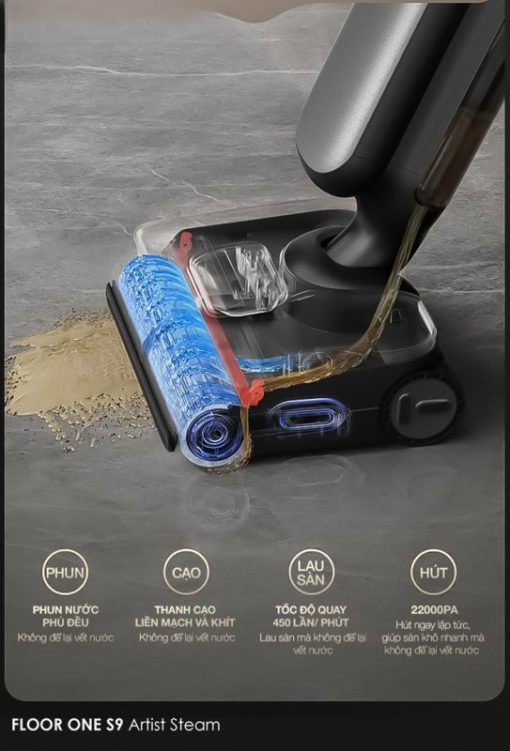 MÁY HÚT BỤI LAU NHÀ TINECO FLOOR ONE S9 ARTIST STEAM - 33