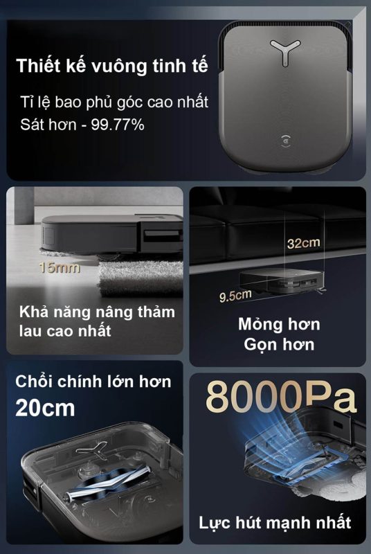 ROBOT HÚT BỤI LAU NHÀ ECOVACS DEEBOT X2 OMNI - 119 ROBOT HÚT BỤI LAU NHÀ ECOVACS DEEBOT X2 OMNI