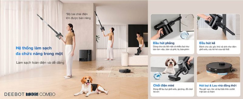 ROBOT HÚT BỤI LAU NHÀ ECOVACS DEEBOT T30S COMBO - 120 ROBOT HÚT BỤI LAU NHÀ ECOVACS DEEBOT T30S COMBO
