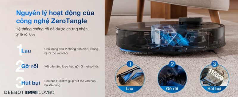 ROBOT HÚT BỤI LAU NHÀ ECOVACS DEEBOT T30S COMBO - 125 ROBOT HÚT BỤI LAU NHÀ ECOVACS DEEBOT T30S COMBO