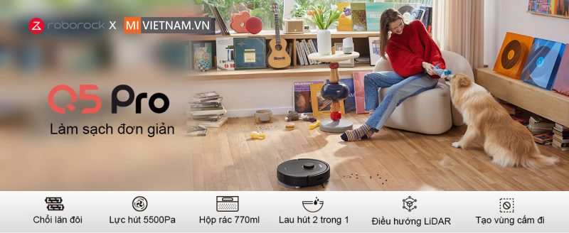 ROBOT HÚT BỤI LAU NHÀ ROBOROCK Q5 PRO - 63 ROBOT HÚT BỤI LAU NHÀ ROBOROCK Q5 PRO
