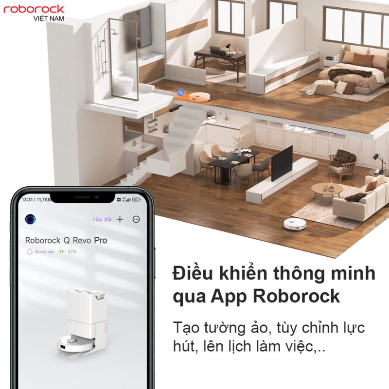 ROBOT HÚT BỤI LAU NHÀ ROBOROCK Q REVO PRO - 66 ROBOT HÚT BỤI LAU NHÀ ROBOROCK Q REVO PRO