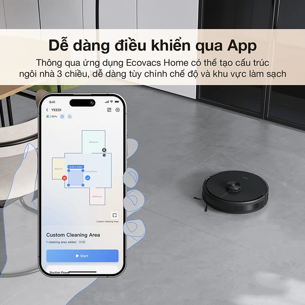 ROBOT HÚT BỤI LAU NHÀ ECOVACS DEEBOT Y1 PRO - 70 ROBOT HÚT BỤI LAU NHÀ ECOVACS DEEBOT Y1 PRO