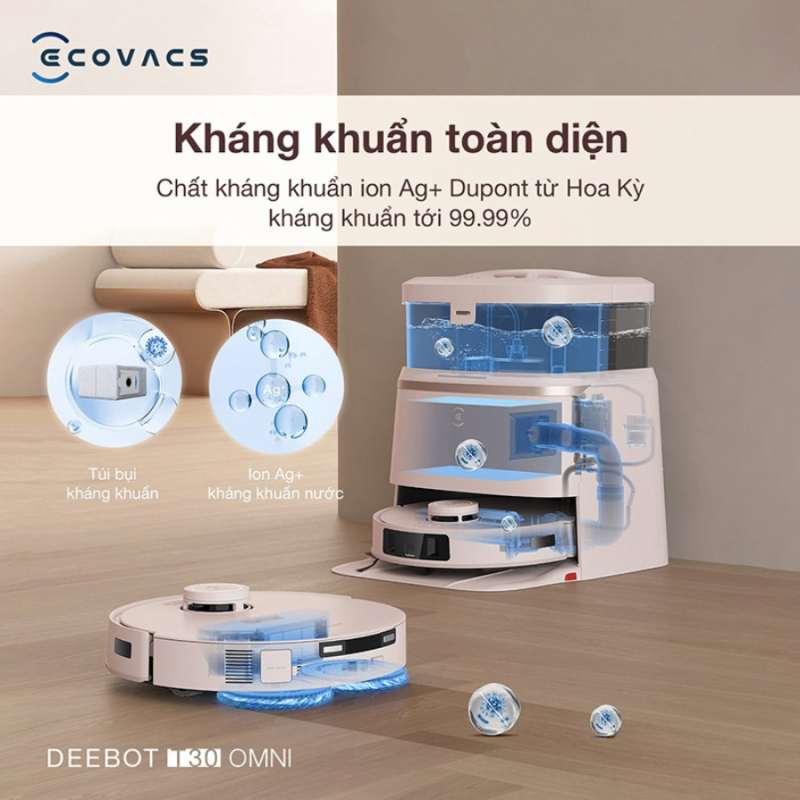 ROBOT HÚT BỤI LAU NHÀ ECOVACS DEEBOT T30 OMNI