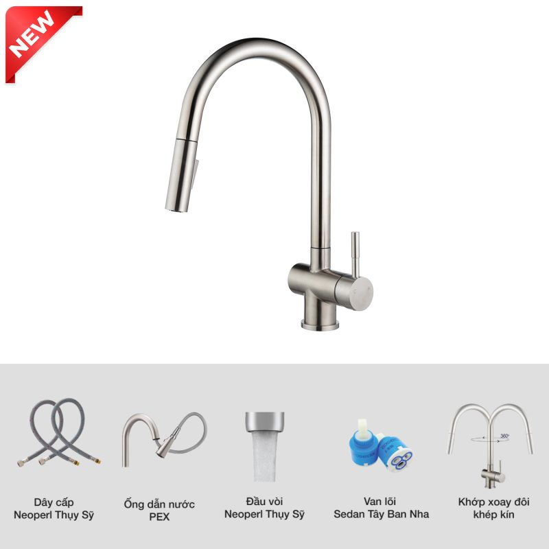 Vòi rửa bát KLUGER KLF0008SS - 8 Vòi rửa bát KLUGER KLF0008SS