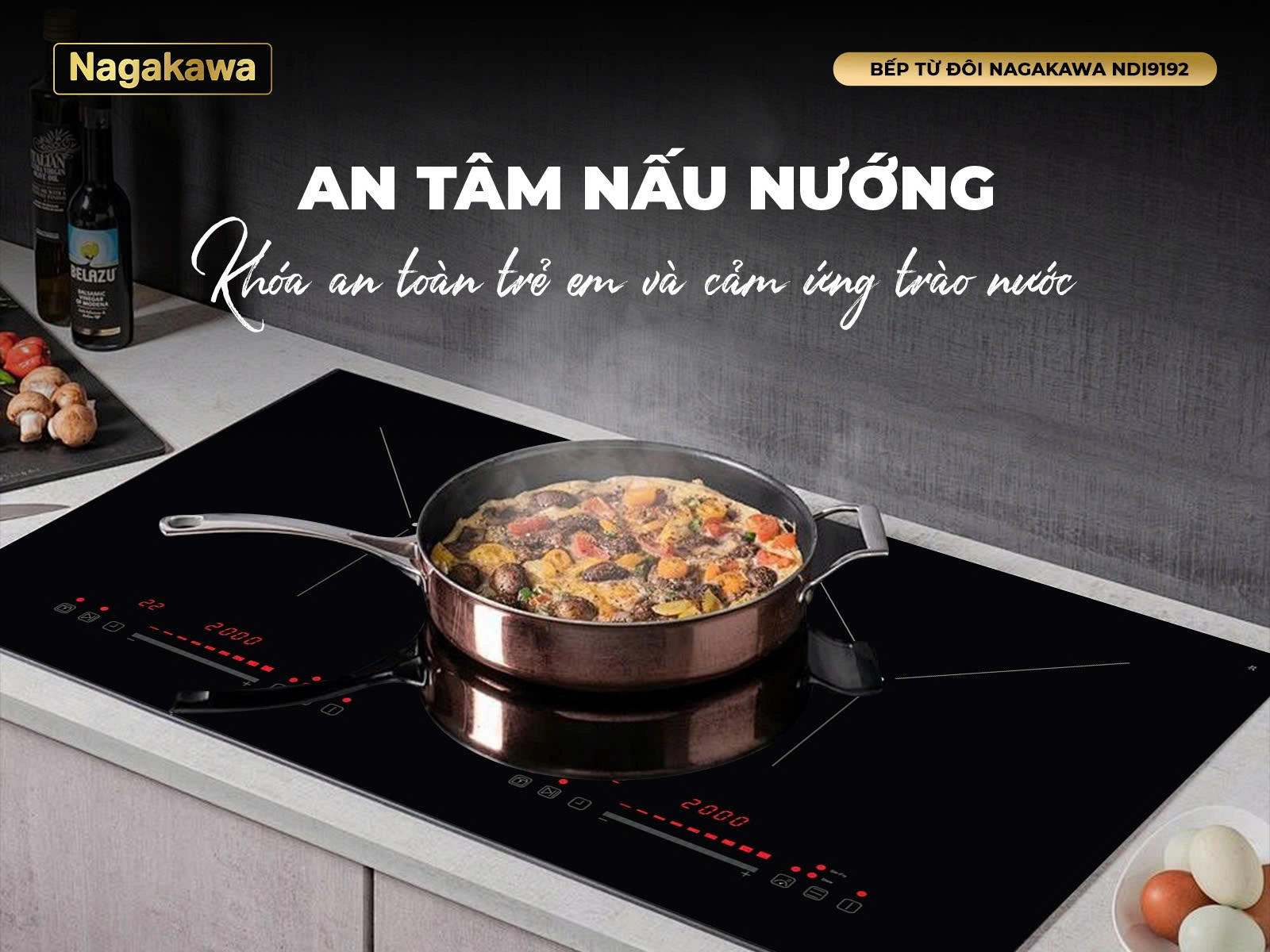 Bếp điện từ đôi Nagakawa NDI9192 - 39 Bếp điện từ đôi Nagakawa NDI9192