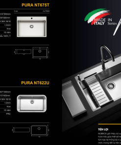 Chậu rửa bát NoBiNox PURA NT622U - 24 Chậu rửa bát NoBiNox PURA NT622U - 23