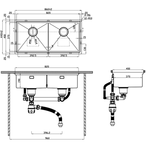 Chậu rửa chén Hafele WS R10 HS25-SSN2S-8644_SILVER 567.94.023 - 3