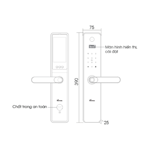 Khóa vân tay APP WIFI DEMAX EL-C626 BL màn hình chuông - 5