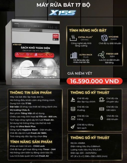Máy rửa bát KOCHER X15S - 4
