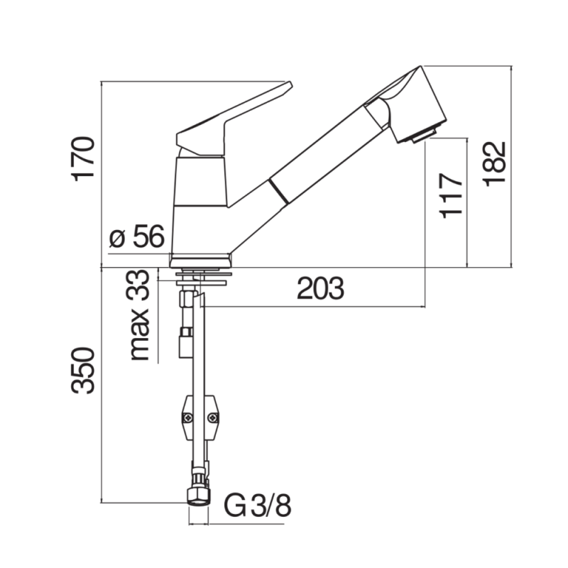 Vòi rửa bát NOBILI BLUES NB177 RD00127/1T7CR - 35 Vòi rửa bát NOBILI BLUES NB177 RD00127/1T7CR