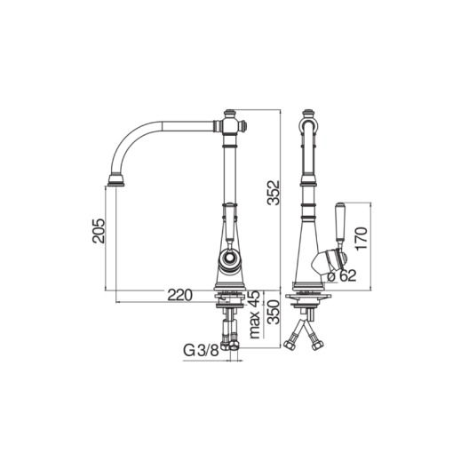 Vòi rửa bát NOBILI CHARLIE NB254 CH75513CR - 3