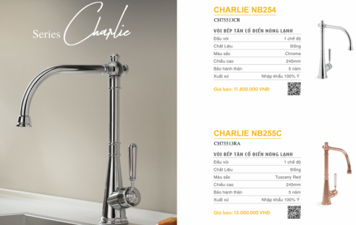 Vòi rửa bát NOBILI CHARLIE NB255C CH75513RA - 9