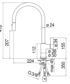 Vòi rửa bát NOBILI FLAG NB205 FL96137CR - 27