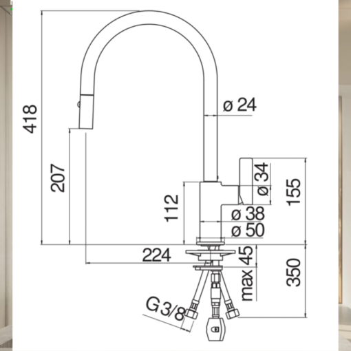 Vòi rửa bát NOBILI FLAG NB205 FL96137CR - 3